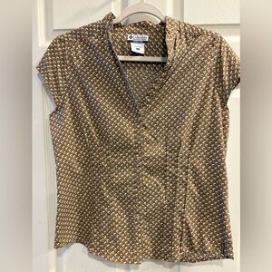 Columbia Tan Bird Pattern Shirt